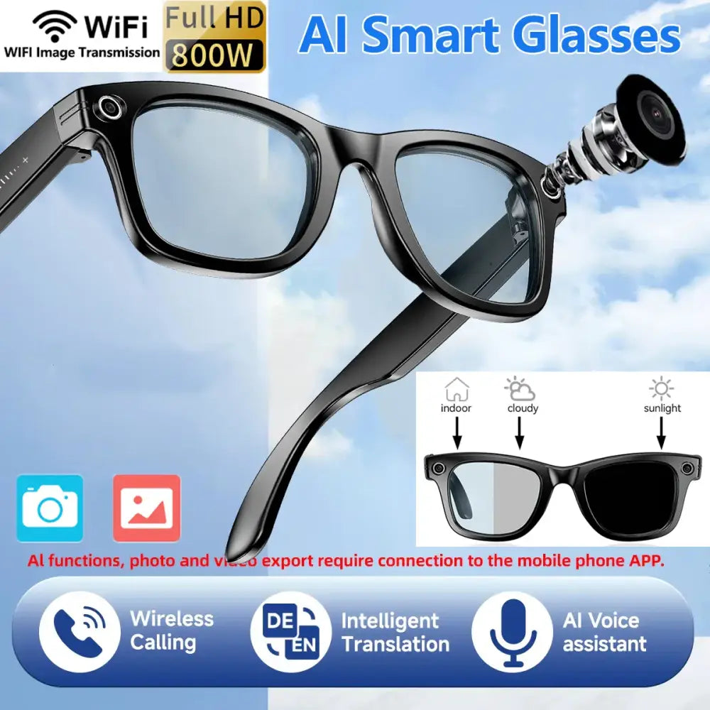 AI Smart Glasses with Camera & Bluetooth Call (different models available)
