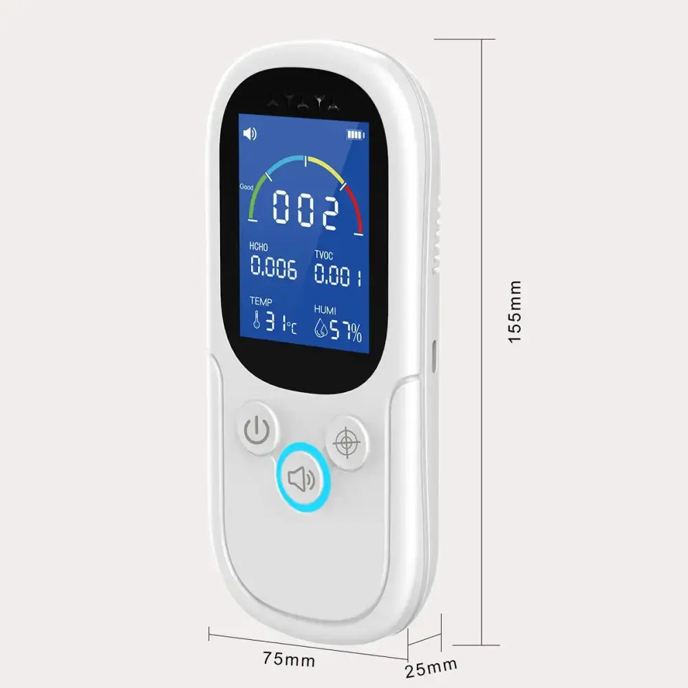 Air Quality Monitor – Formaldehyde, TVOC, CO2, Temperature & Humidity Detector