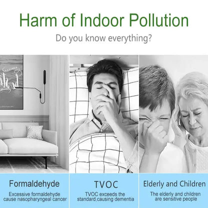 Air Quality Monitor – Formaldehyde, TVOC, CO2, Temperature & Humidity Detector