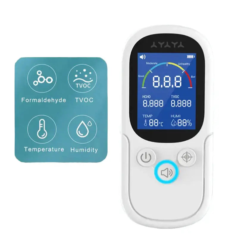 Air Quality Monitor – Formaldehyde, TVOC, CO2, Temperature & Humidity Detector