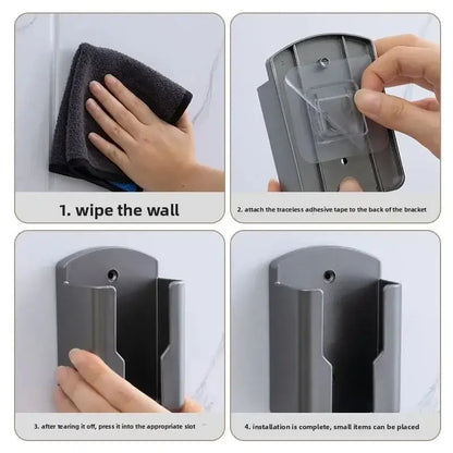 No-Drill Wall-Mounted Remote Control Holder