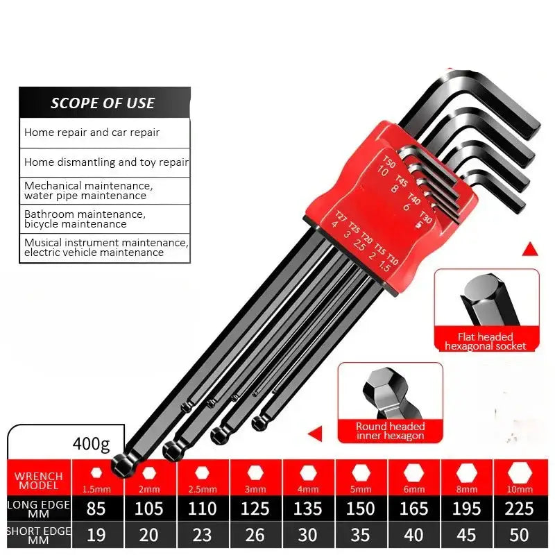 Allen Hex Wrench Screwdriver Set with Sleeve (5 different models available)