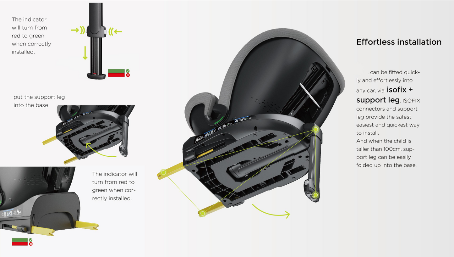 360° Rotating Baby Car Seat – Baby Brightness GuardianMax 2+ Black