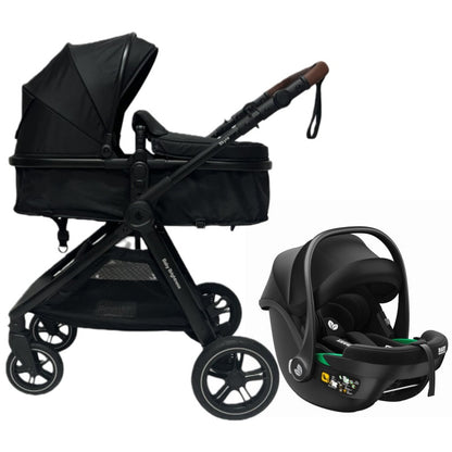 Skyra 2-in-1 Newborn Pram & Bassinet Stroller and Car Seat (Black)