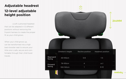 360° Rotating Baby Car Seat – Baby Brightness ProtecMax Grey - image 13