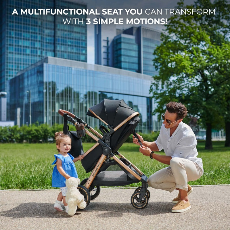 Pre-order Skyra 2-in-1 Newborn Pram & Bassinet Stroller with Car Seat and ISOFIX Base (Grey) - image 17