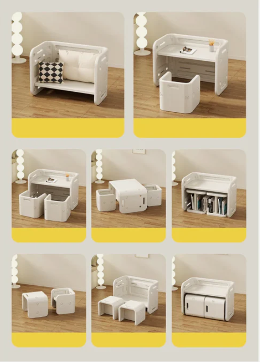 Kids Table and 2 Chairs Set White
