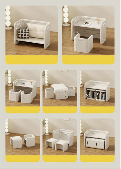 Kids Table and 2 Chairs Set White