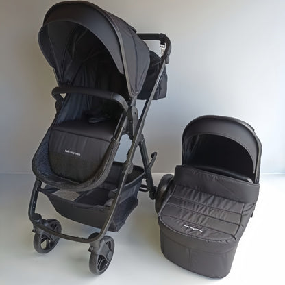 Newborn Pram – Palms 1+ Stroller with Bassinet (Black)