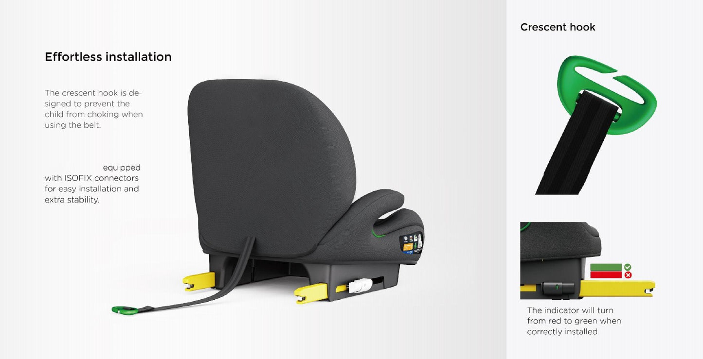 Pre-order Baby Brightness CloudLift Pro Half Booster Seat with ISOFIX and Backrest - Black