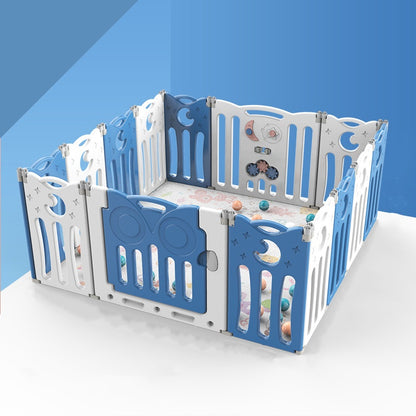 12+2 folding baby playpen Blue