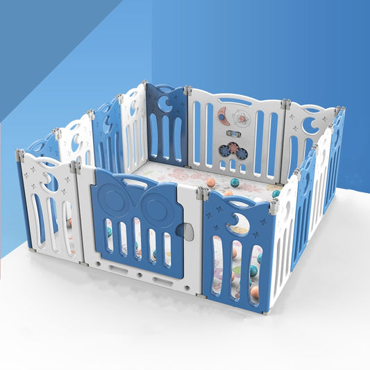 12+2 folding baby playpen Blue