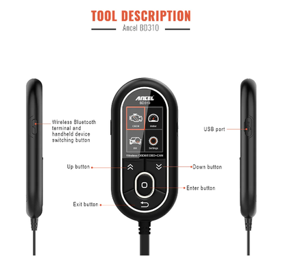 Ancel BD310 Bluetooth 4.0 OBD2 Scanner Auto Digital Gauge