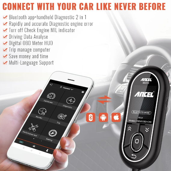 Ancel BD310 Bluetooth 4.0 OBD2 Scanner Auto Digital Gauge