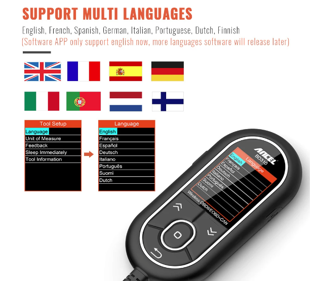 Ancel BD310 Bluetooth 4.0 OBD2 Scanner Auto Digital Gauge