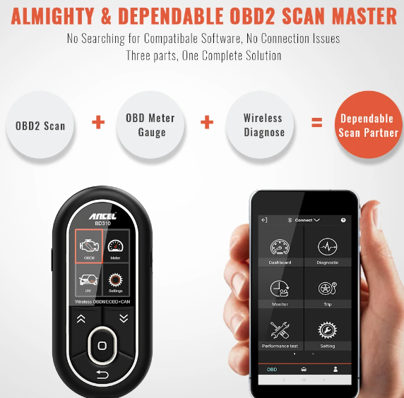 Ancel BD310 Bluetooth 4.0 OBD2 Scanner Auto Digital Gauge