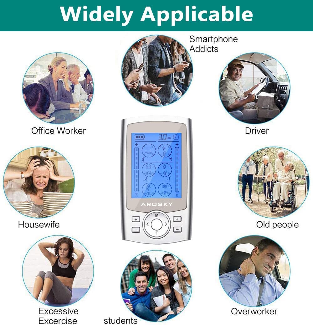 TENS Machine with 24 Massage Modes & 10 Pads - salelink.co.nz
