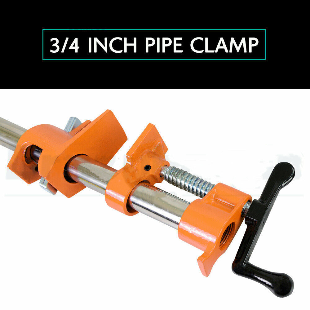 3/4'' Gluing Pipe Clamp 4 Pcs Heavy Duty WOODWORKING VICE TOOLS Wide Protect Pad