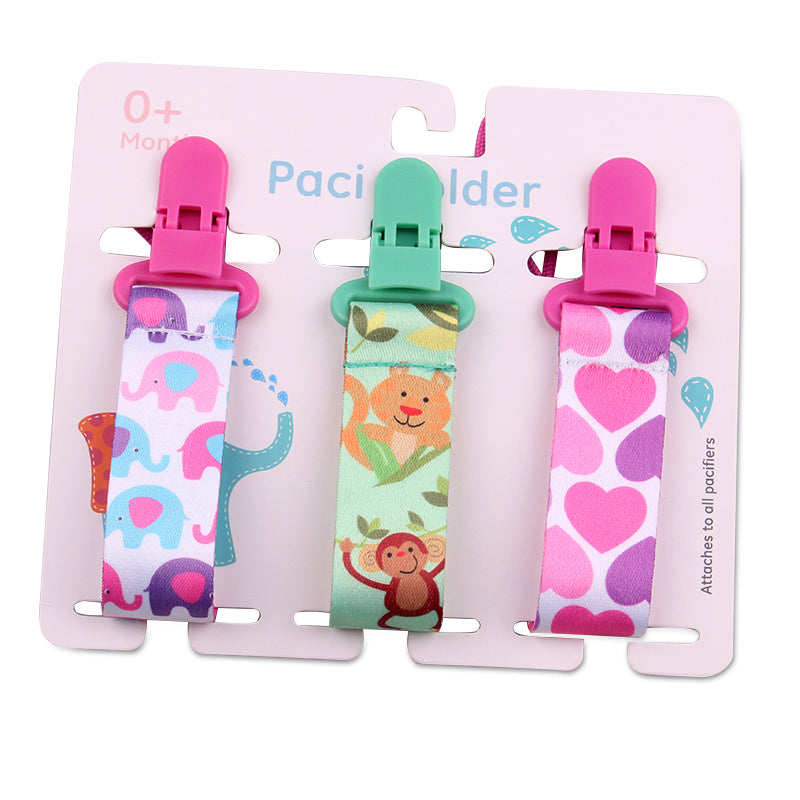 Cartoon Pattern Baby Pacifier Teether - Pack of 3