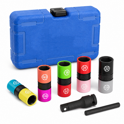 7PCS 1/2" Half Size Lug Nut Flip Socket Set