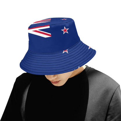 New Zealand Print Men's Bucket Hat - Stylish Chino Cotton Twill for Outdoor Adventures