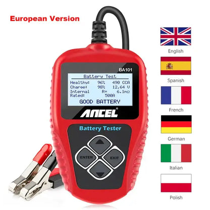 BA101 Car Battery Tester – 12V Load Analyzer (100–2000 CCA)