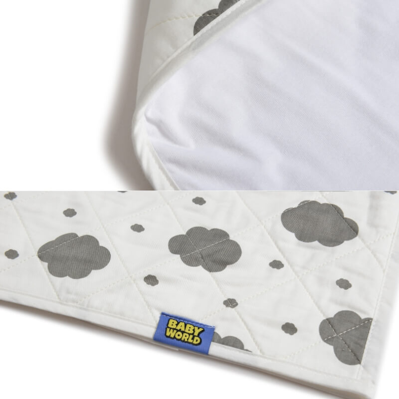 Baby & Kid Bed Waterproof Sheet With Wings-Grey Cloud