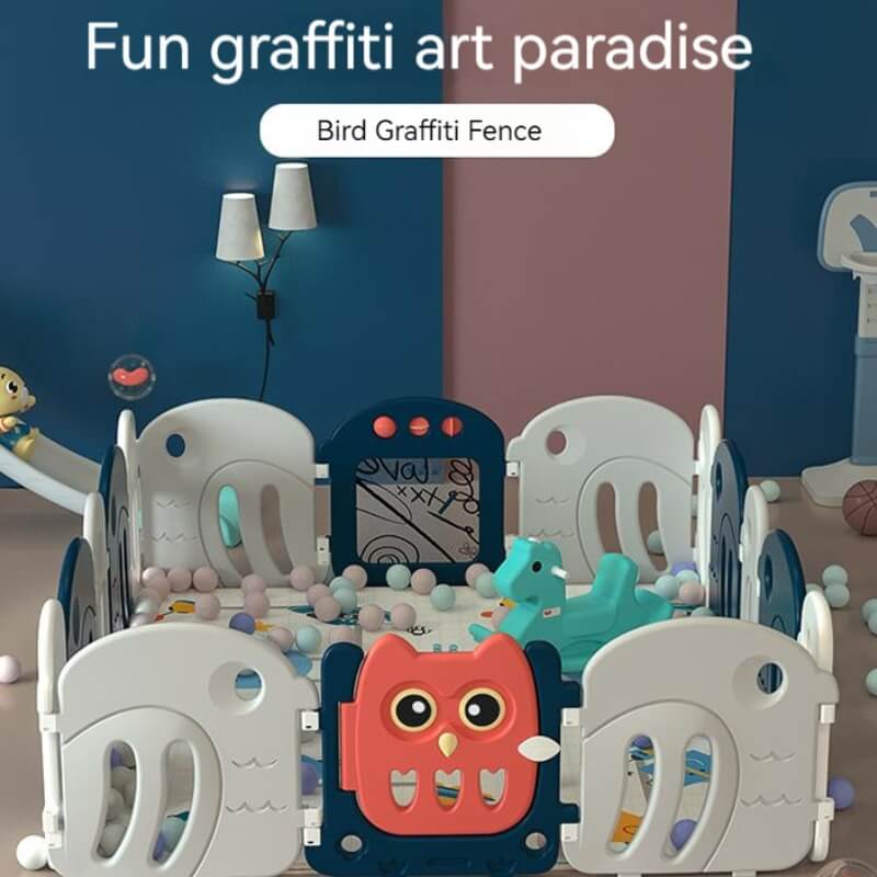 Luxurious Solid Baby Playpen With A Graffiti Panel 189*220*66cm