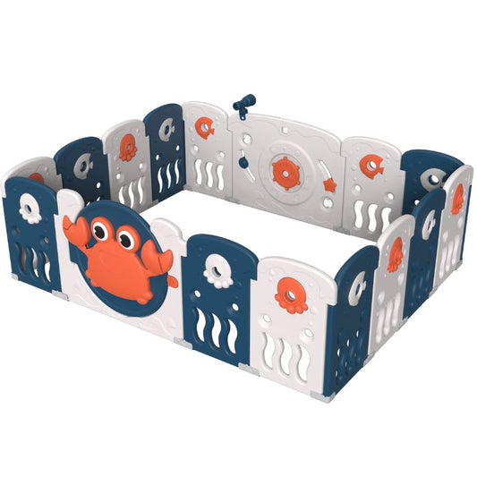Luxurious Unique Baby Playpen 14+2 Panels (Ocean-Blue)