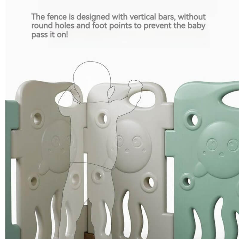 Luxurious Baby Playpen 12+2 Panels (Little Froggy-Green)