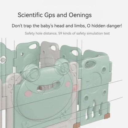 Luxurious Baby Playpen 16+2 Panels (Little Froggy-Green)