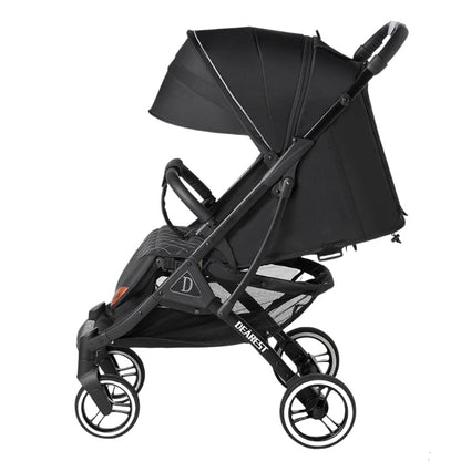 Dearst Four Wheels Lightweight Folding Baby Stroller with Footmuff, Raincover and more-Black