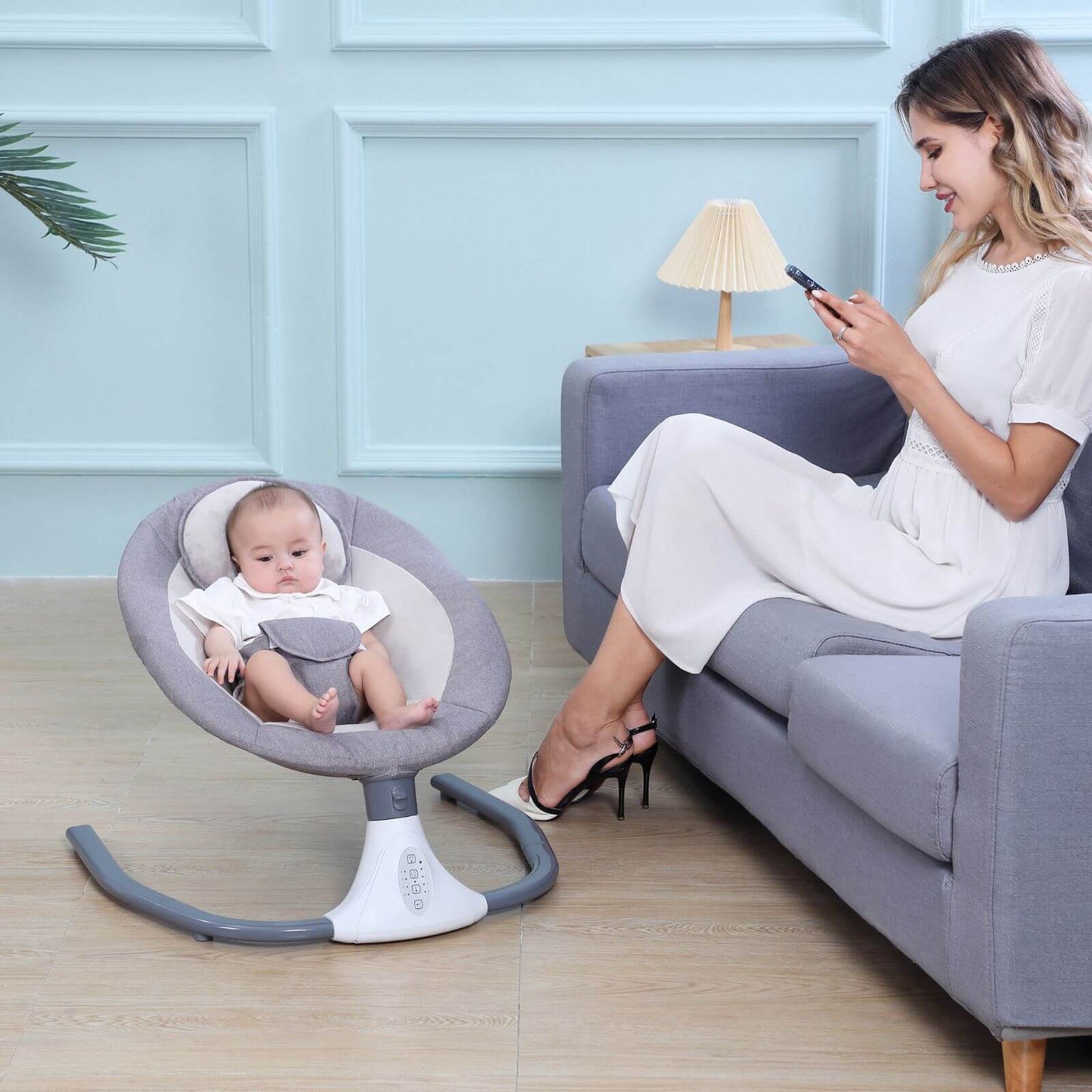 Smart Baby Swing Cradle Rocker/ Bouncer Seat-Grey