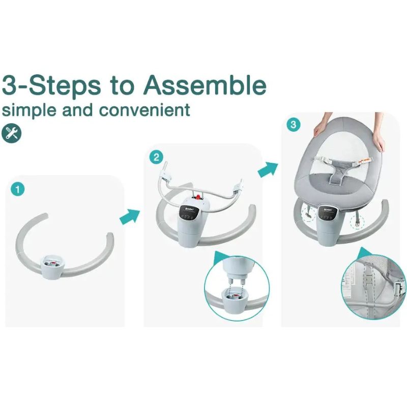 Premium Revolutionary Smart Baby Swing Cradle Rocker/ Bouncer Seat -Grey