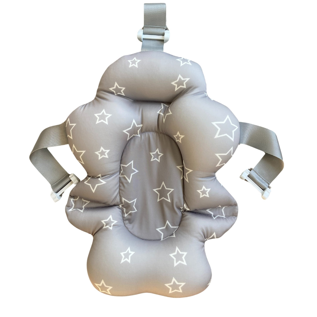 Foldable Baby Bath Tub & Soft Drying Bath Seat -Grey