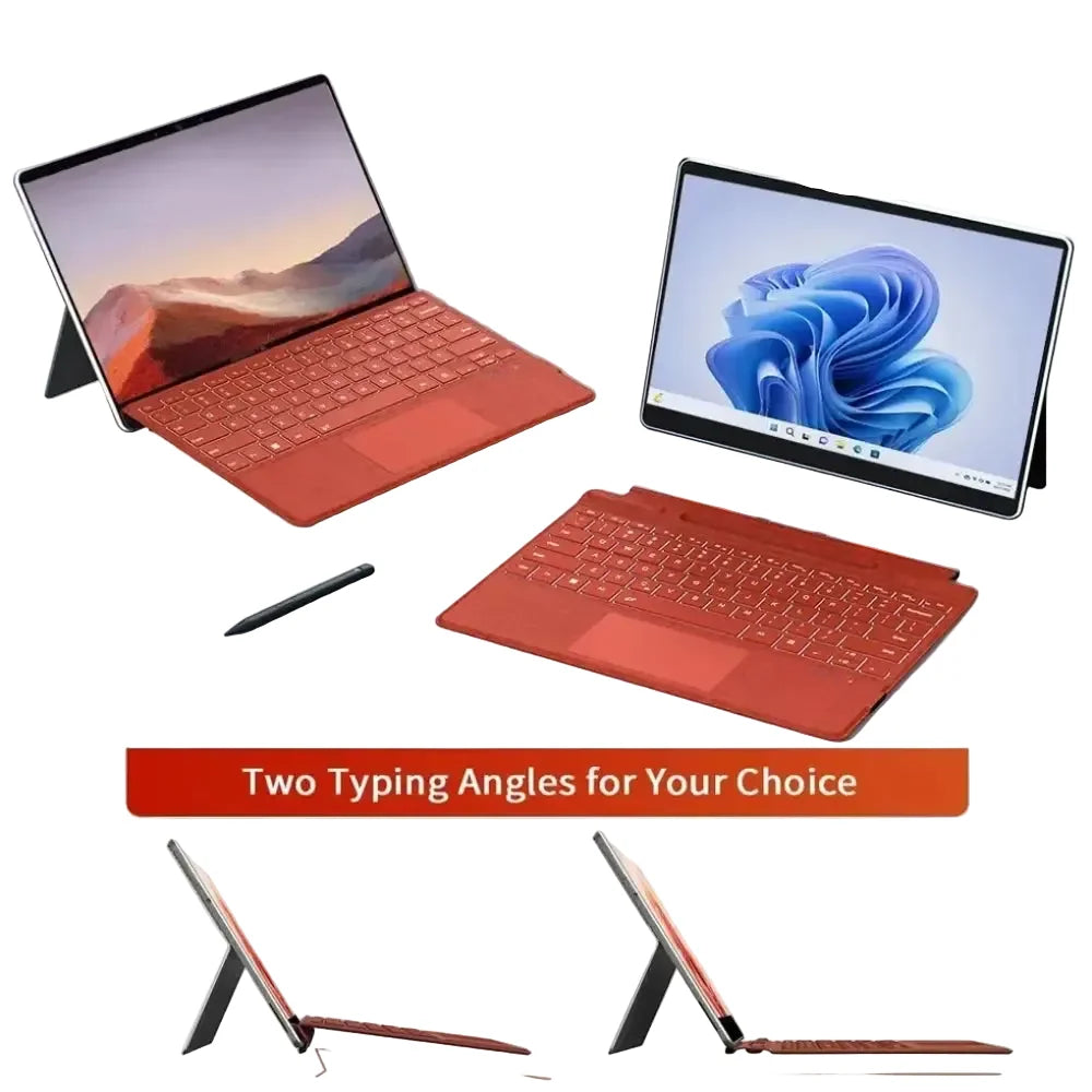 Backlit Bluetooth Keyboard Type Cover for Microsoft Surface Pro 3–7+ (12.3") & Pro 8–11/X (13")