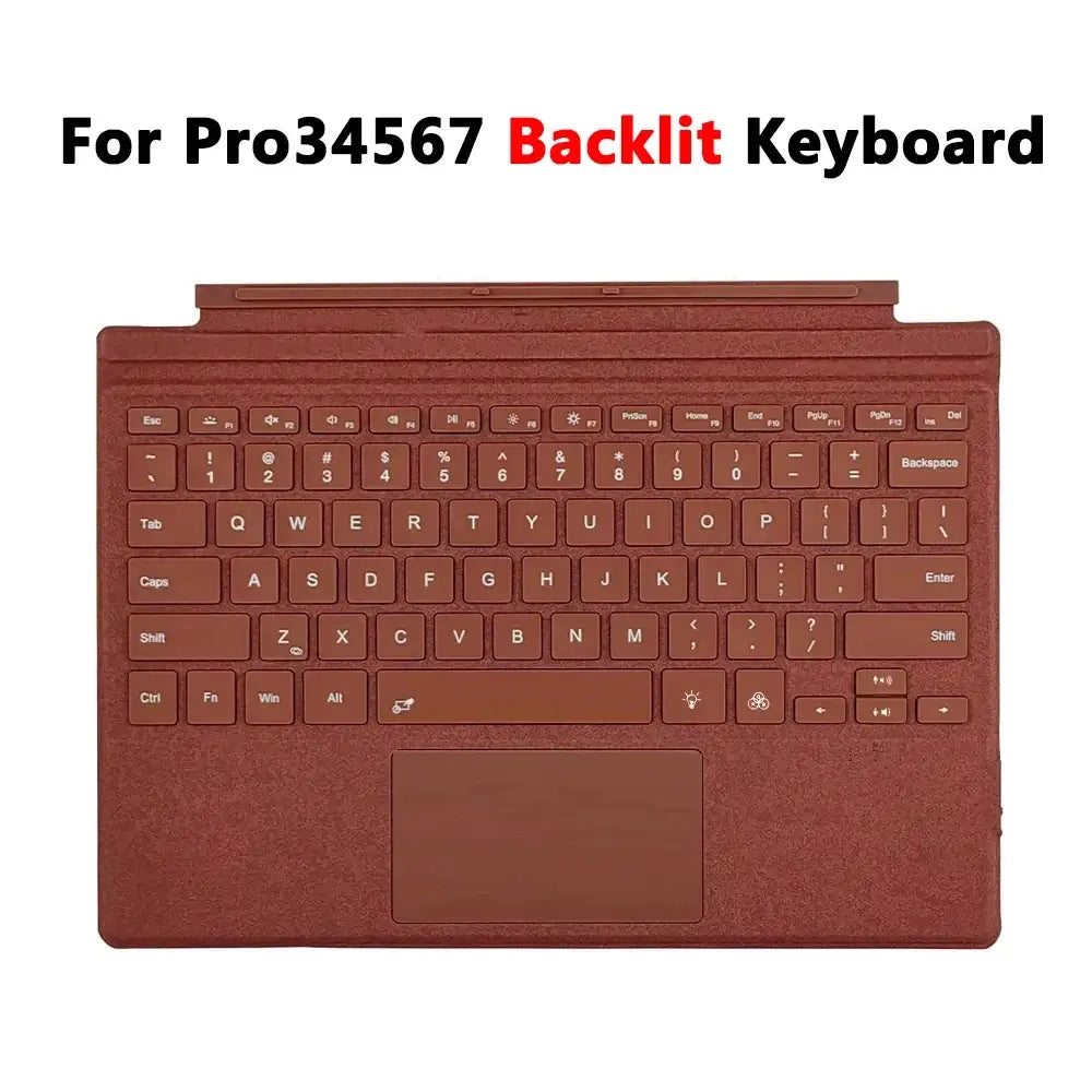 Backlit Bluetooth Keyboard Type Cover for Microsoft Surface Pro 3–7+ (12.3") & Pro 8–11/X (13")