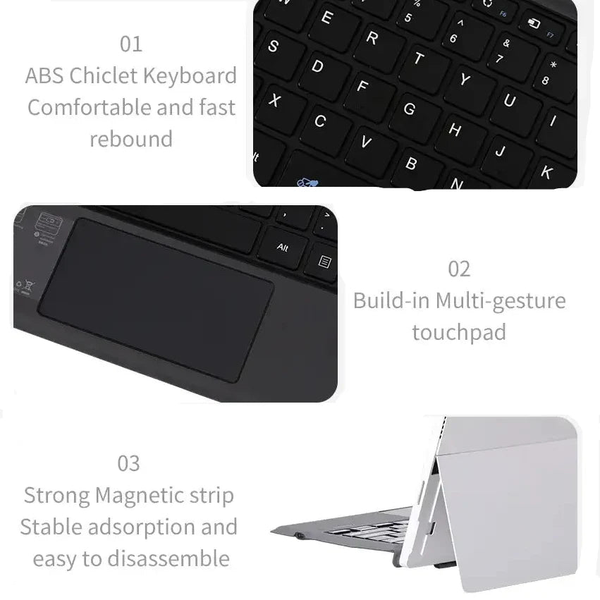 Backlit Bluetooth Keyboard Type Cover for Microsoft Surface Pro 3–7+ (12.3") & Pro 8–11/X (13")