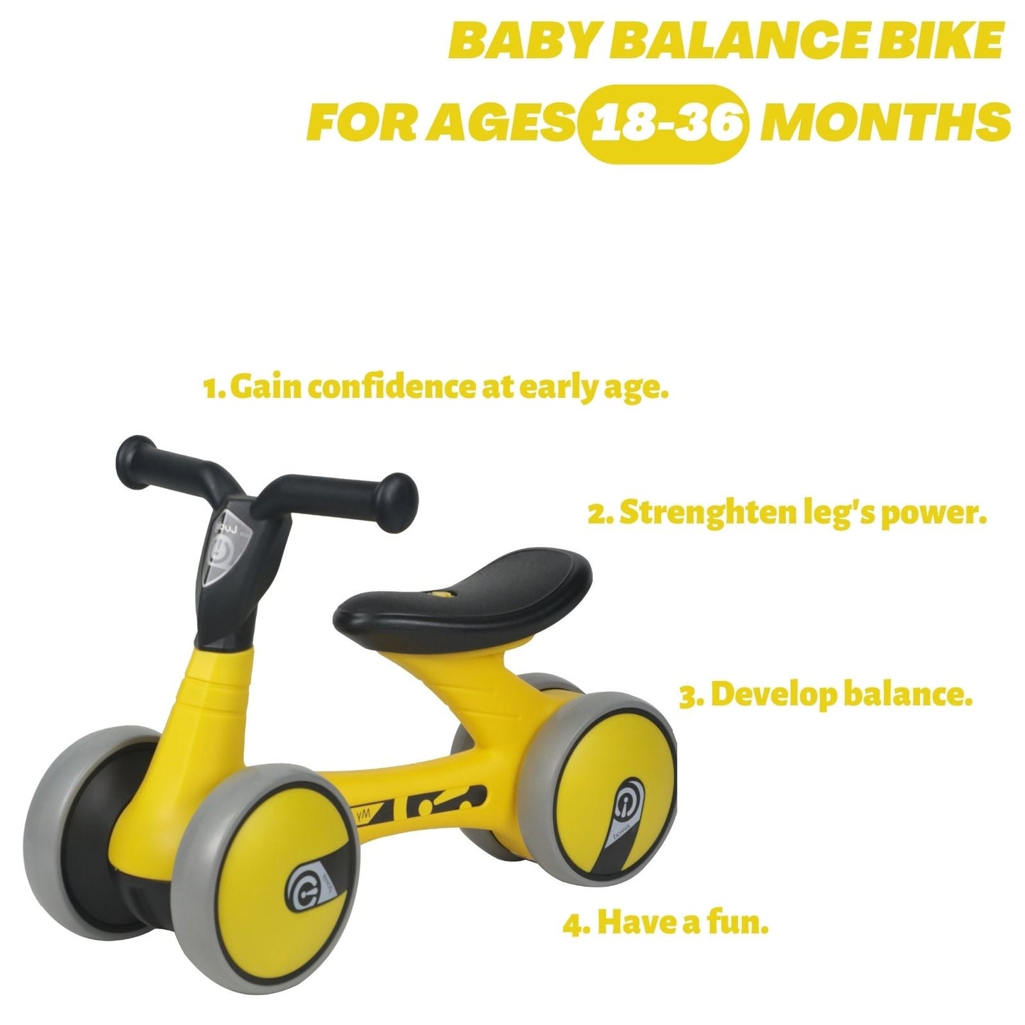 Baby Balance Bike 1006 Yellow