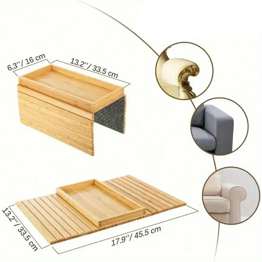 Bamboo Sofa Armrest Storage Rack