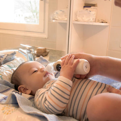 Gentle and effective nasal aspirator with adjustable suction and soothing features. Designed for easy breathing relief for babies and children.The Rinö Pro is an advanced nasal aspirator designed to help clear nasal congestion in babies and young children safely and efficiently. 