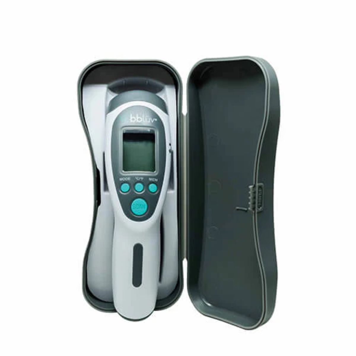 Bbluv Thermometre -  precise, instantaneous, and non-contact thermometer. Designed to not only measure temperature on most body parts but also on various surfaces including milk bottles, baby food, bathwater, and even room temperature. 
