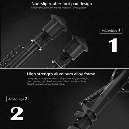 Sniper Hunting Rifle Bipod Sling Swivel Mount Adjustable Legs 15 to 23cm Height
