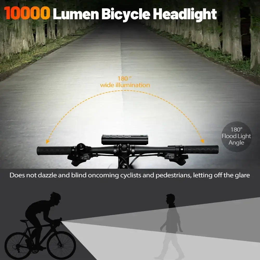 10000-Lumen Bicycle Front Light (Rechargeable)