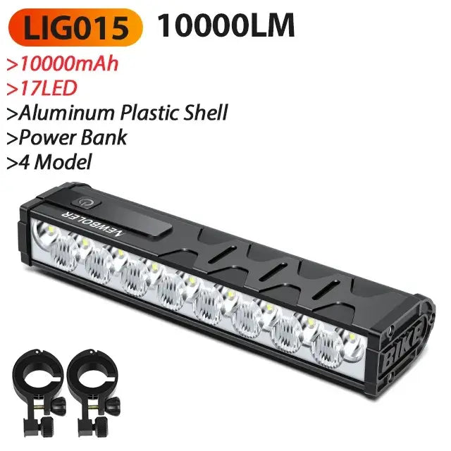 10000-Lumen Bicycle Front Light (Rechargeable)