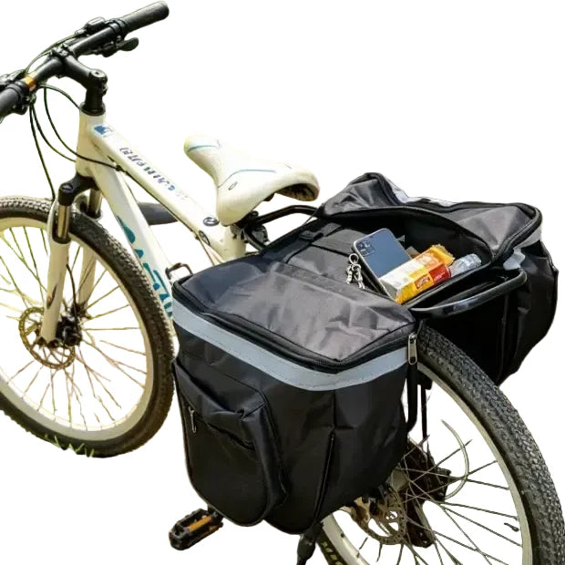 Large Capacity Waterproof Bicycle Rear Pannier Bag with Reflective Strips