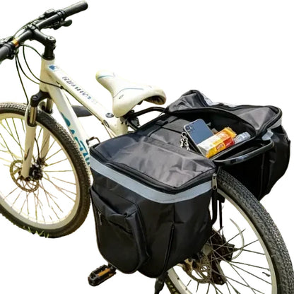 Large Capacity Waterproof Bicycle Rear Pannier Bag with Reflective Strips