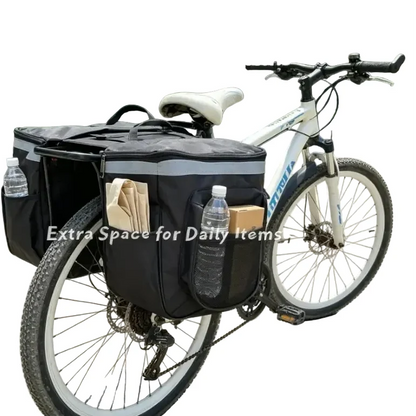 Large Capacity Waterproof Bicycle Rear Pannier Bag with Reflective Strips