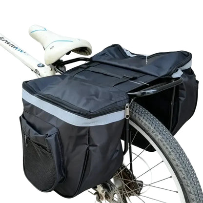 Large Capacity Waterproof Bicycle Rear Pannier Bag with Reflective Strips