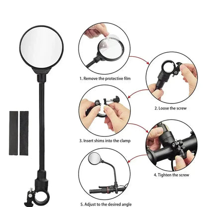 360° Adjustable Bicycle Rearview Mirrors